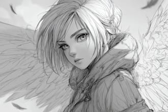 draw anime sketch colored