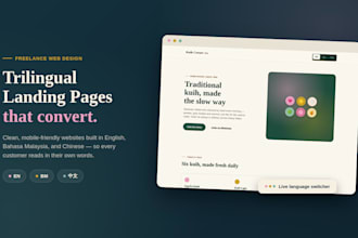 design and build a trilingual landing page in english malay and chinese