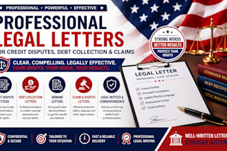 draft professional legal letters for credit disputes debt collection and claims