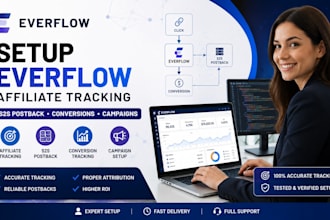 set up everflow affiliate tracking, s2s postback, conversion and campaign