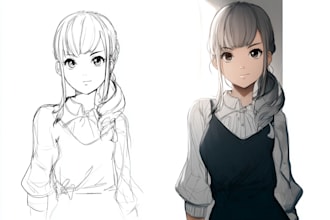 sketch you color anime sketch art