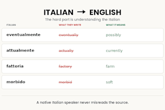 translate italian to english without misreading the original