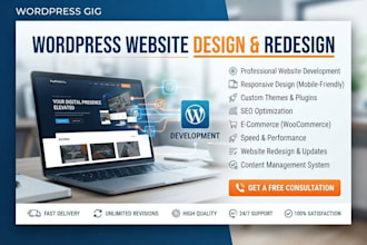 design, redesign wordpress website or website development