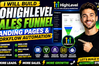 build gohighlevel sales funnel landing page and gohighlevel workflow automation