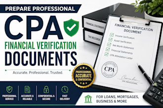 prepare professional CPA financial verification documents