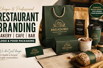 design professional restaurant branding bakery cafe bar logo and packaging