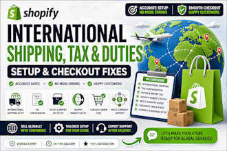 setup shopify international shipping tax duties global sales rate checkout error