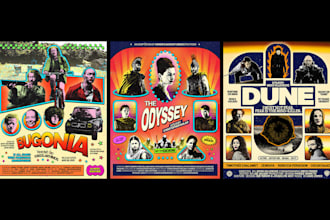 do a professional retro modern movie poster design