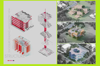 do architecture diagrams, concepts and detailed 3d rendering