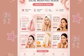 design beauty and skincare social media posts