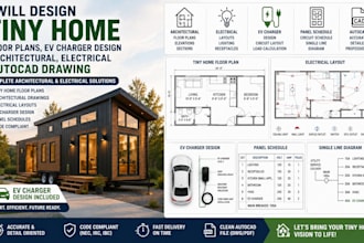 tiny home floor plans ev charger design architectural electrical autocad drawing