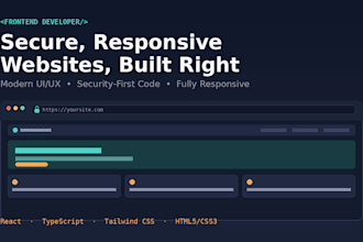 develop a responsive and secure frontend website with modern UI UX