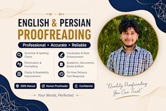 proofread and edit english and persian documents