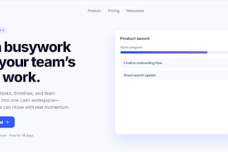design a 1page website landing page