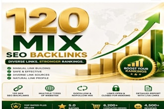 build 120 manual mix backlinks for SEO link building