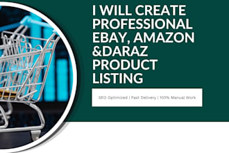 do ebay, amazon and daraz product listing with SEO