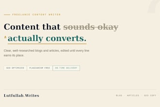 write SEO friendly blog posts and articles for your website