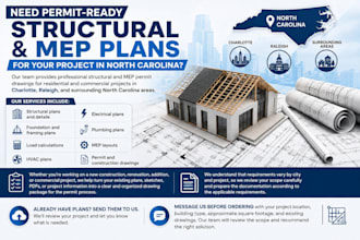 provide permit ready structural and mep calculation plans for north carolina
