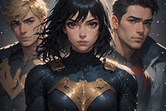 draw you dc or marvel style comic book and superhero