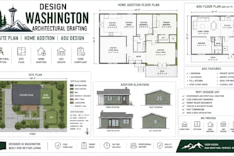 design washington architectural drafting site plan home addition adu design