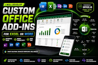 build and develop a custom microsoft office addin for excel or word