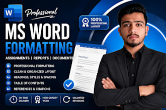 format ms word documents, assignments and reports
