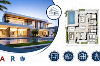create custom villa floor plans, luxury residential architectural design