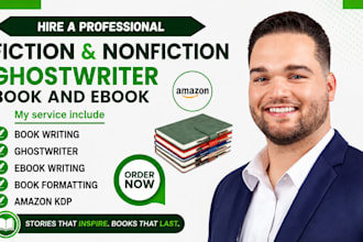 write professional ebooks, ghostwrite fiction and non fiction kindle KDP books