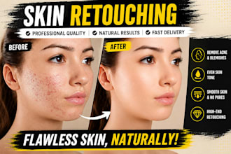 do professional skin retouching, face retouching and photo enhancement