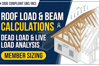 do roof load analysis dead load live load structural calculations member sizing