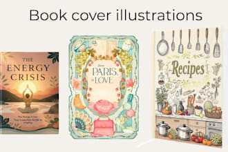 do professional recipe health and beauty book cover illustrations kdp
