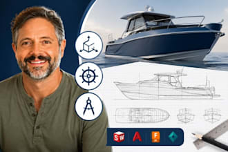 boat fabrication drawing, marine cad hull design solidworks autocad fusion 360