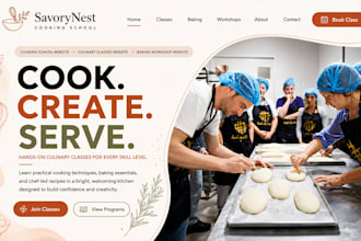 design wix cooking school website, culinary classes website, baking workshop web