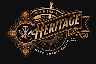 make classic barbershop salon brand logo