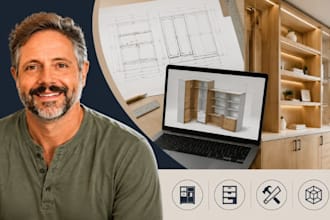 millwork shop drawing, custom furniture cad, cabinet fabrication autocad sketch