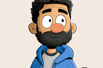 design and draw cartoon youtube banner or pfp logo