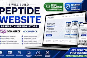 build peptide website research peptide store woocommerce ecommerce
