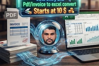 convert scanned pdf,invoices and receipts to excel