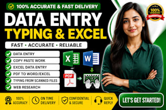 be your reliable data entry and excel assistant
