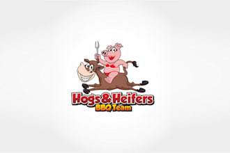 design awesome BBQ team logo