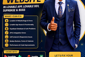 lovable ai website in lovable app, lovable dev, supabase and bugs