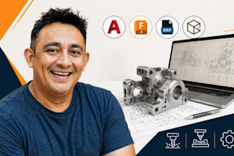 cnc manufacturing drawing, dxf files, autocad cnc design, fusion 360 expert work