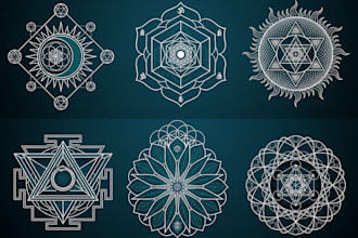 design sacred geometry, mystical and mandala logo