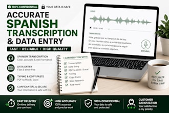 do accurate spanish transcription and data entry