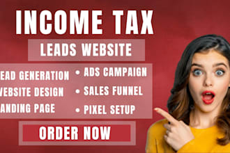 generate income tax leads and design a tax website