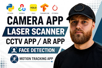 do laser scanner camera app cctv app with face detection, motion tracking ar app
