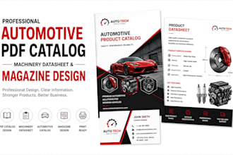 design digital PDF catalog, automotor, automotive machinery datasheet magazine