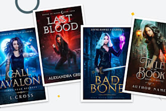 do ebook cover design, fantasy book cover, character and romance book cover