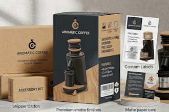 design amazon product packaging, label design, box packaging and mockups
