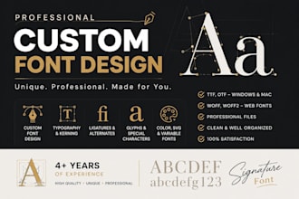 design a professional custom font in ttf and otf for your project
